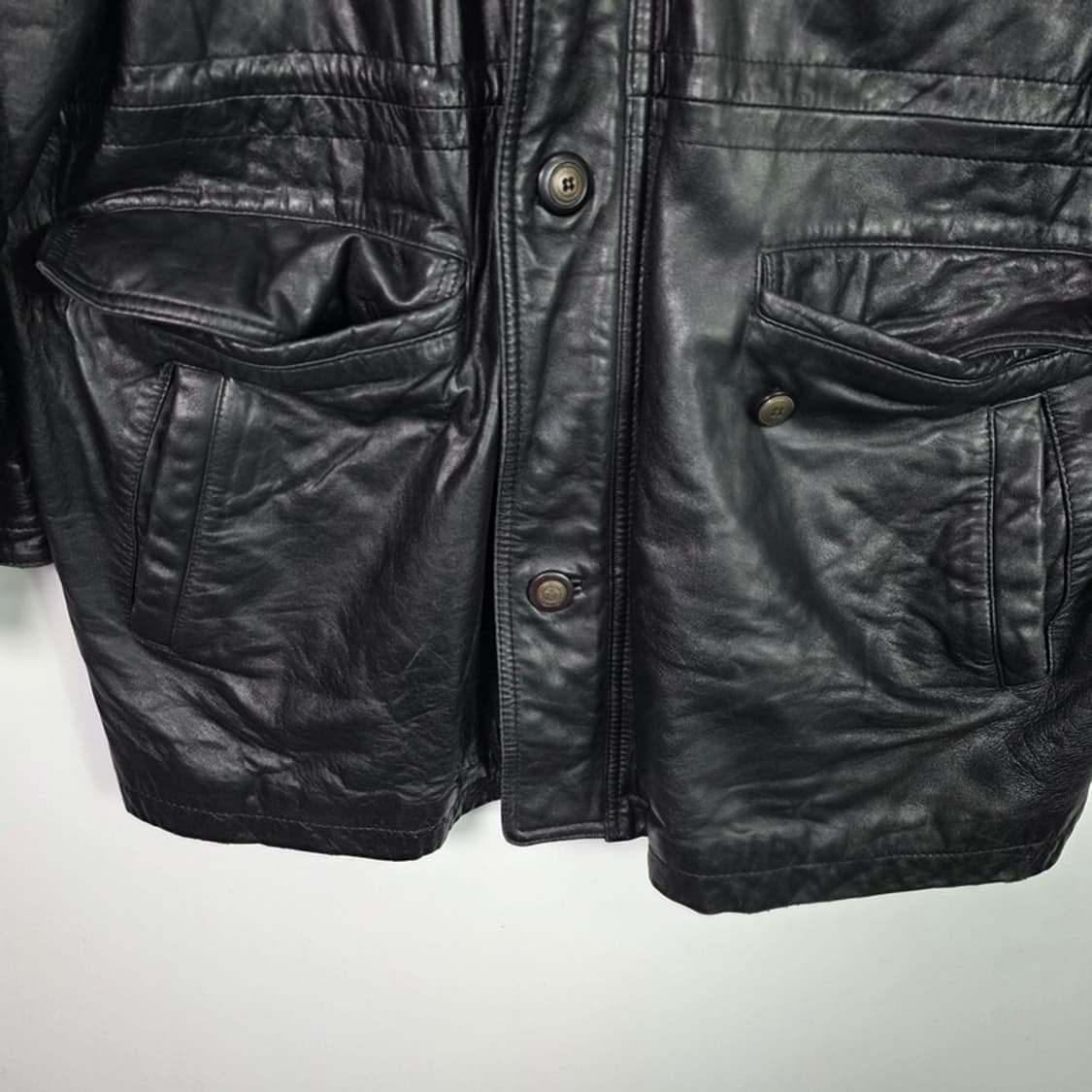 Japan Vintage 리얼 양가죽 오버핏 사파리 자켓 XL 상품이미지5