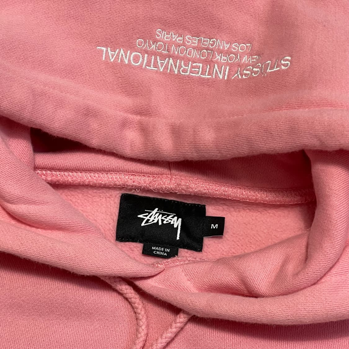 [M] 스투시 핑크 기모 후드티 상품이미지2