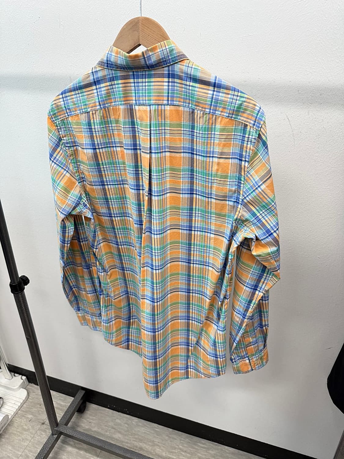 100-105) 폴로 오렌지 체크셔츠  상품이미지5