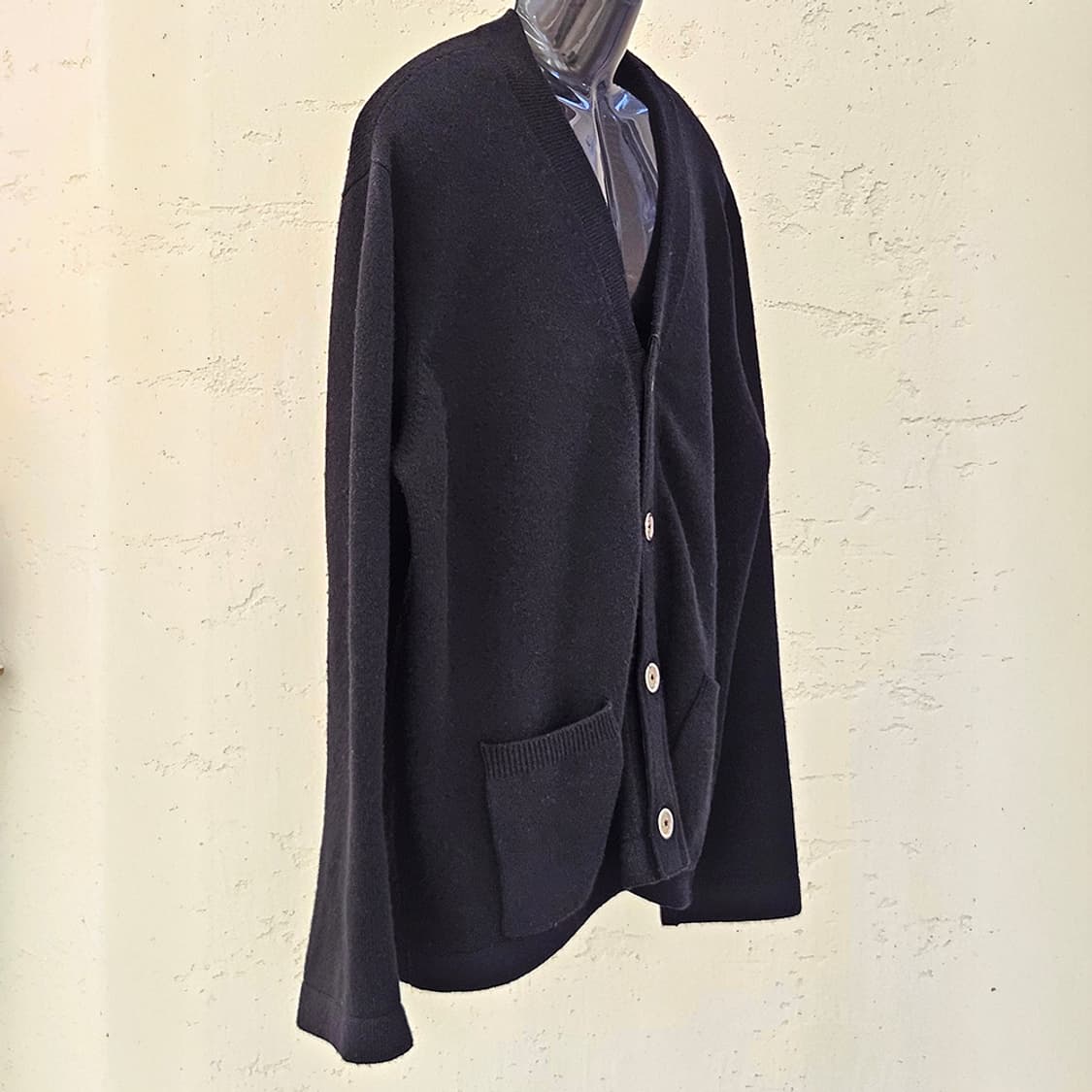 [XL] 크롬하츠 캐시미어 레더패치 가디건 블랙 B1213C154 상품이미지2