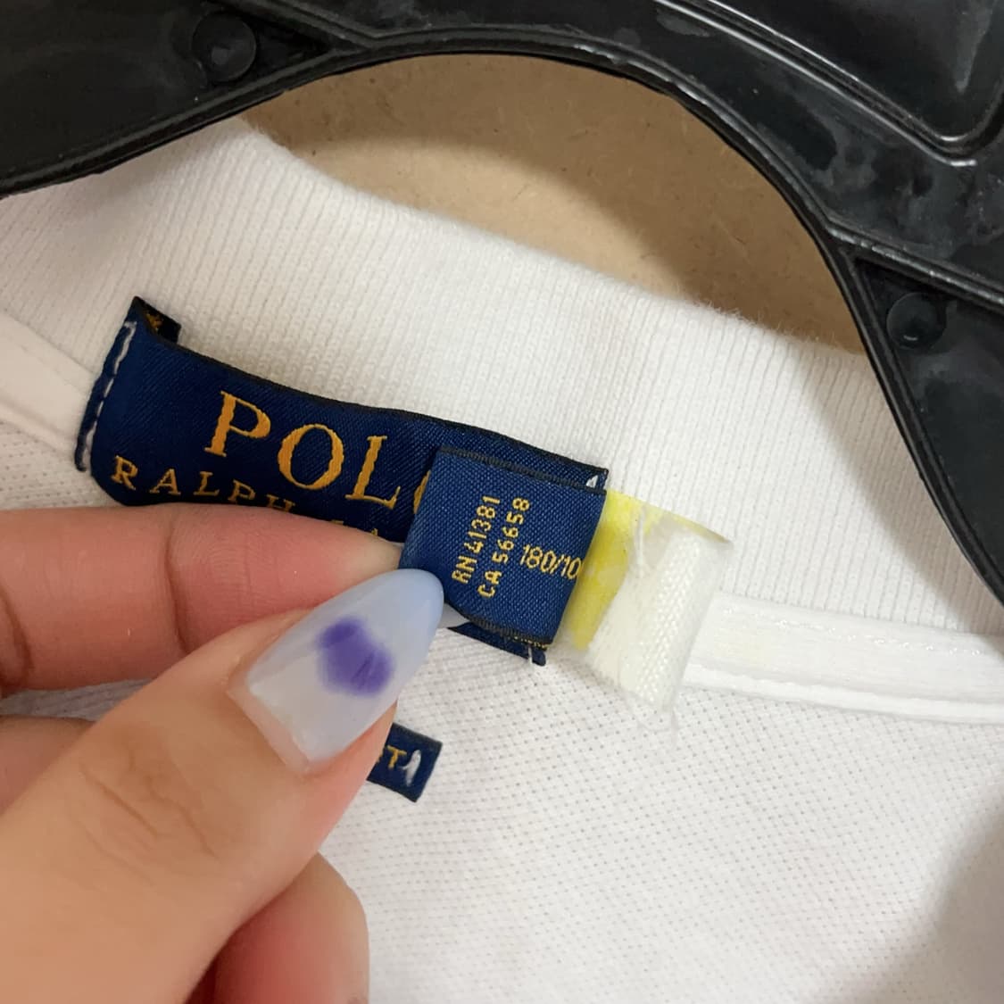 [정품] 폴로 화이트 / 네이비포니 반팔카라티 [ L ] 상품이미지8