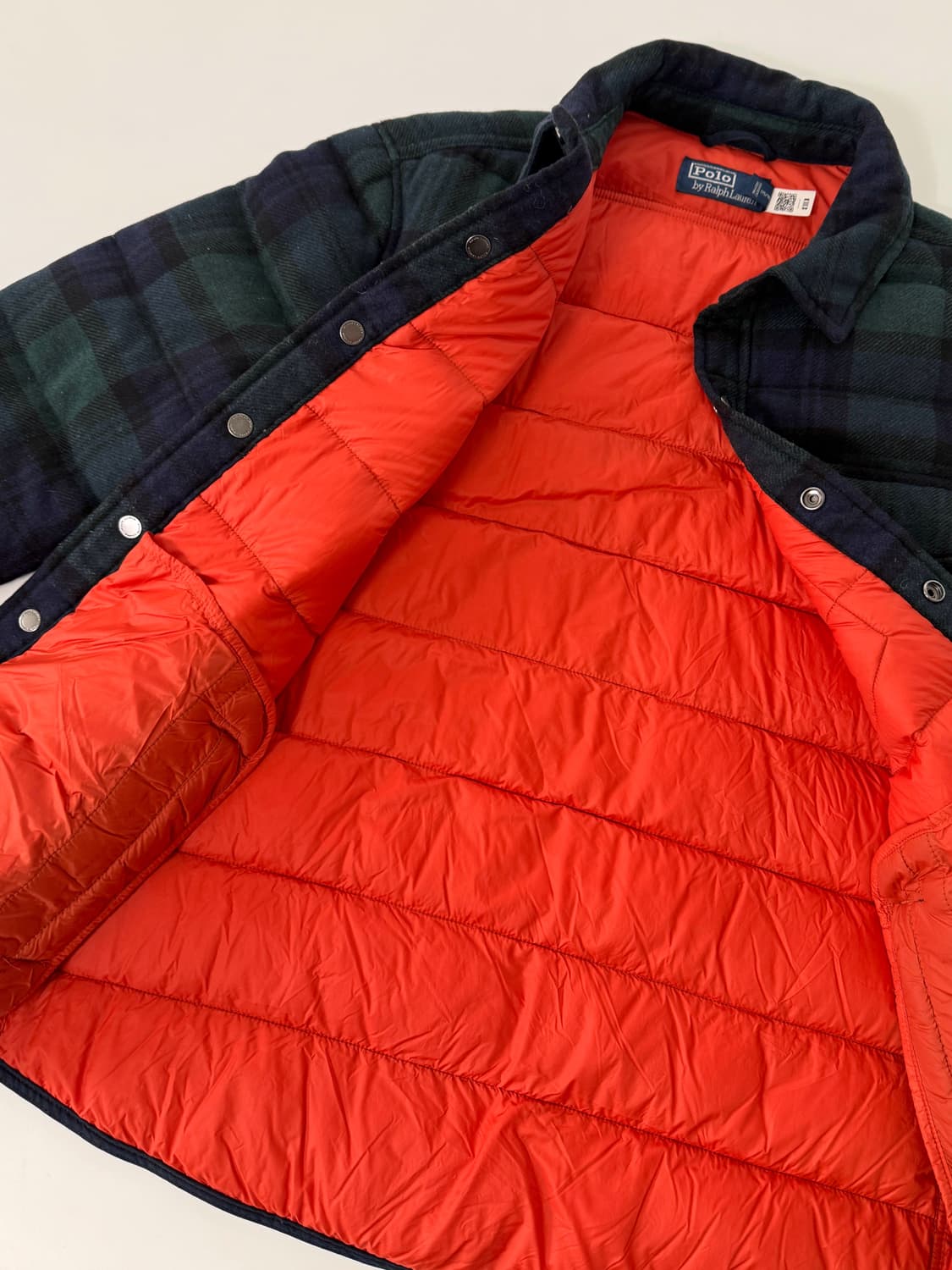 폴로 랄프로렌 신형 QR라벨 블랙와치 울 다운 패딩 자켓 상품이미지5