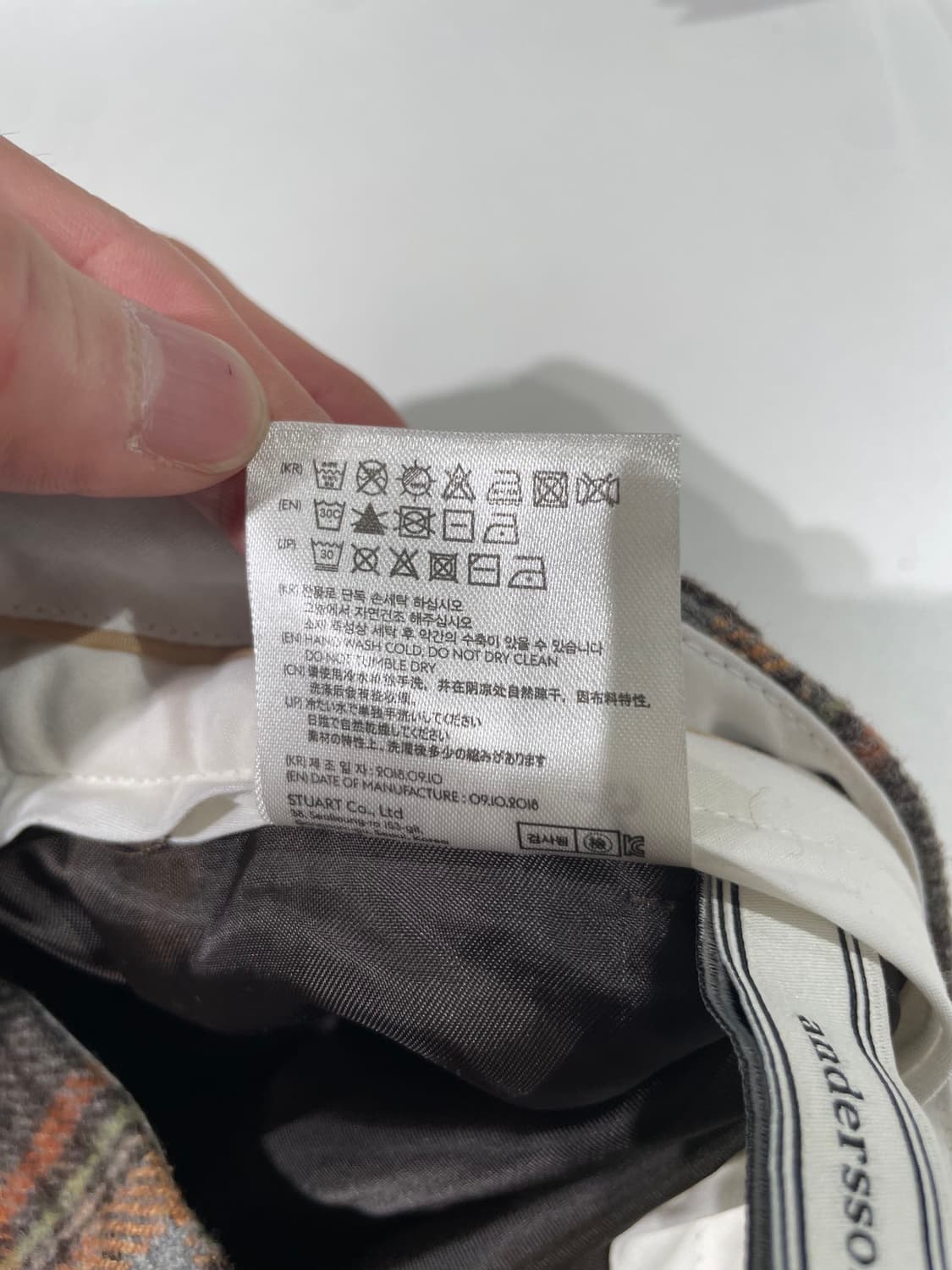 앤더슨벨 18F/W 다크 브라운 네나 체크 슬릿 울 트라우저 상품이미지9