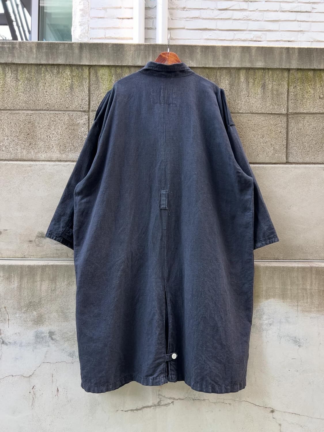 1980s BLACK FRENCH LINEN WIDE 블랙프렌치린넨코트 상품이미지2