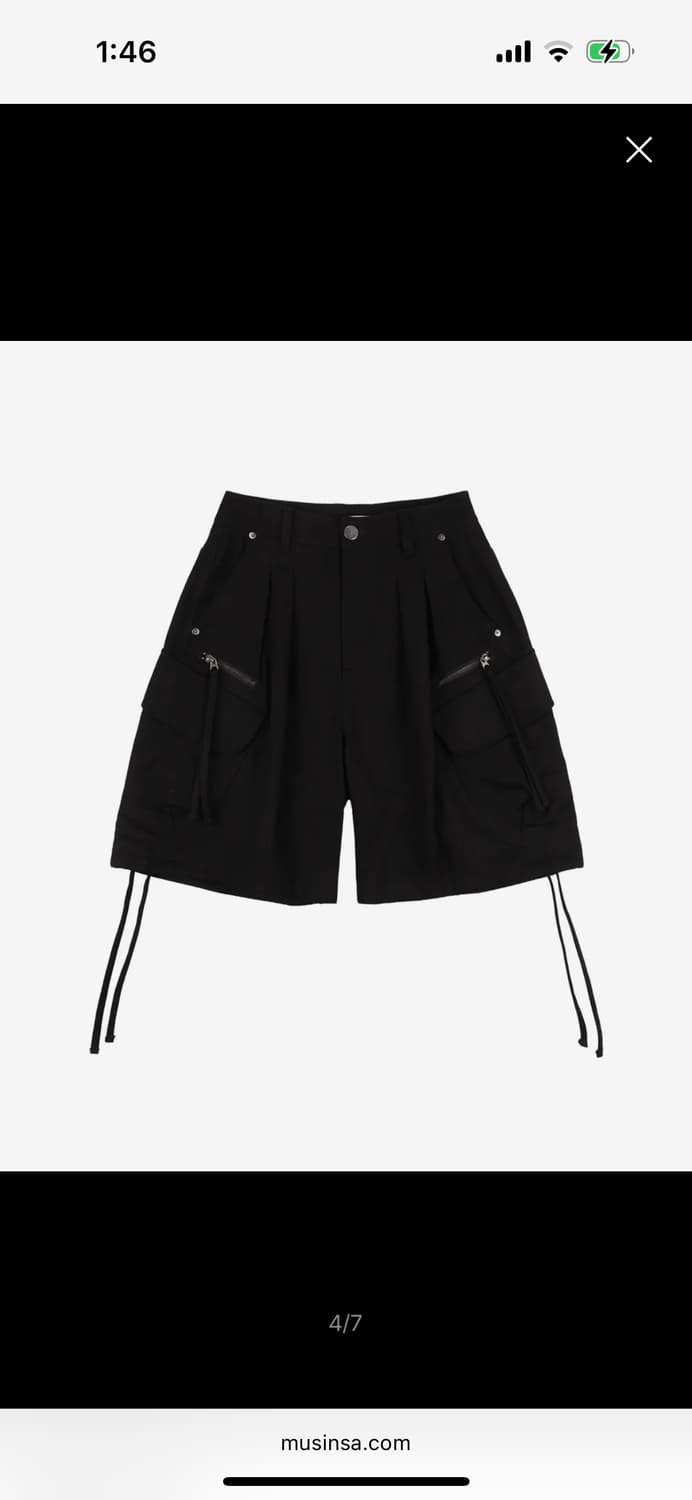 팬시클럽 카고 레터링 버뮤다 팬츠 (BLACK) F25QD889 상품이미지1