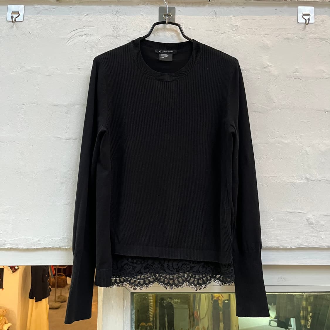 Armani Exchange 블랙 레이스 니트 M 상품이미지1