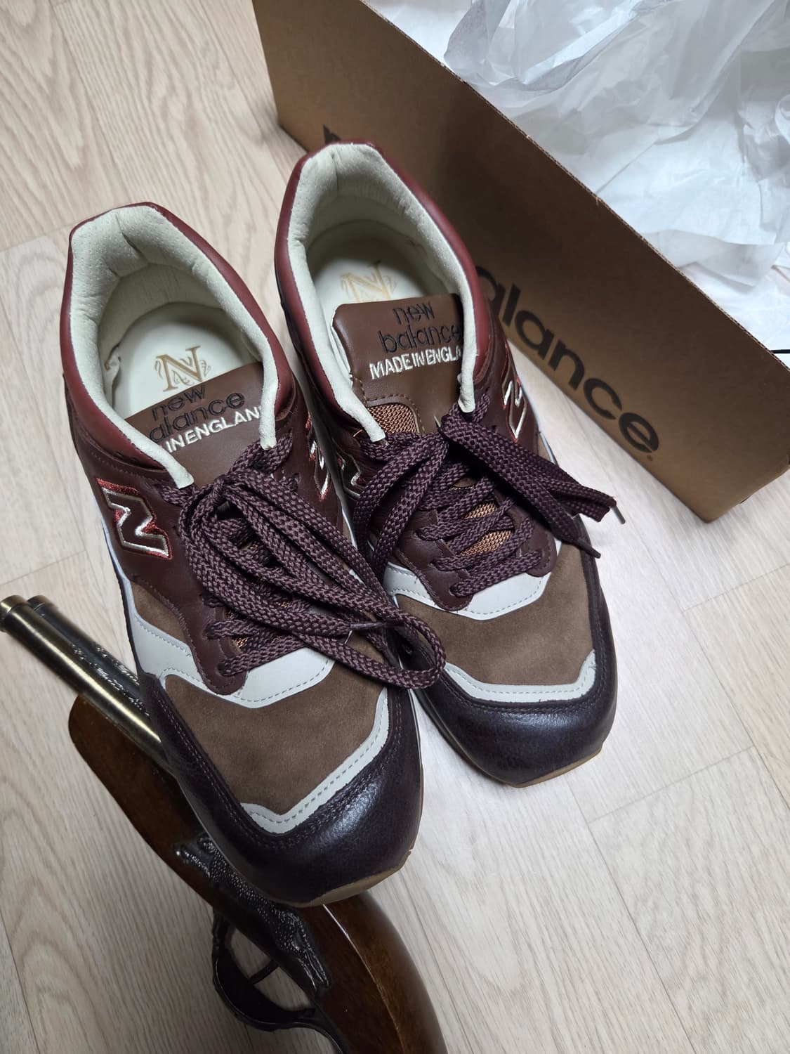 (핏팅모델 촬영용 1회 착)뉴발란스 1500 브라운 가죽 콤비 스웨이드  상품이미지4