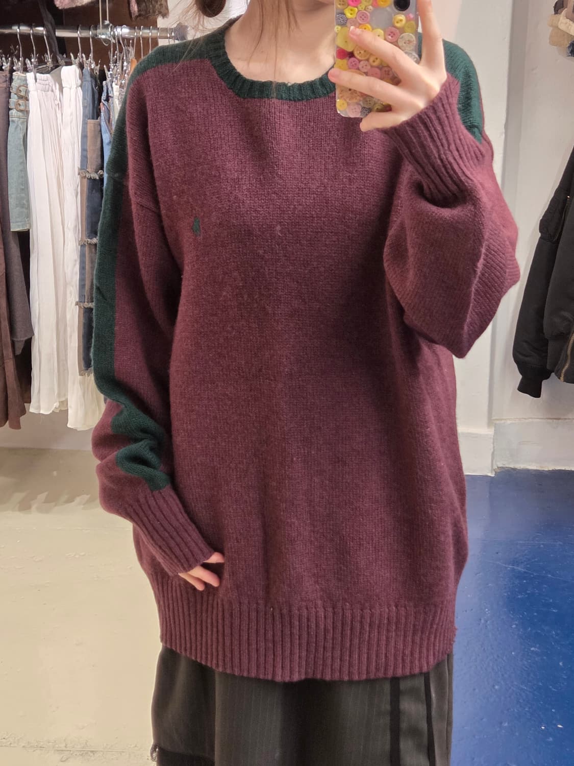 1980s PRL 폴로 랄프로렌 셔틀랜드 울 투톤 니트 상품이미지2