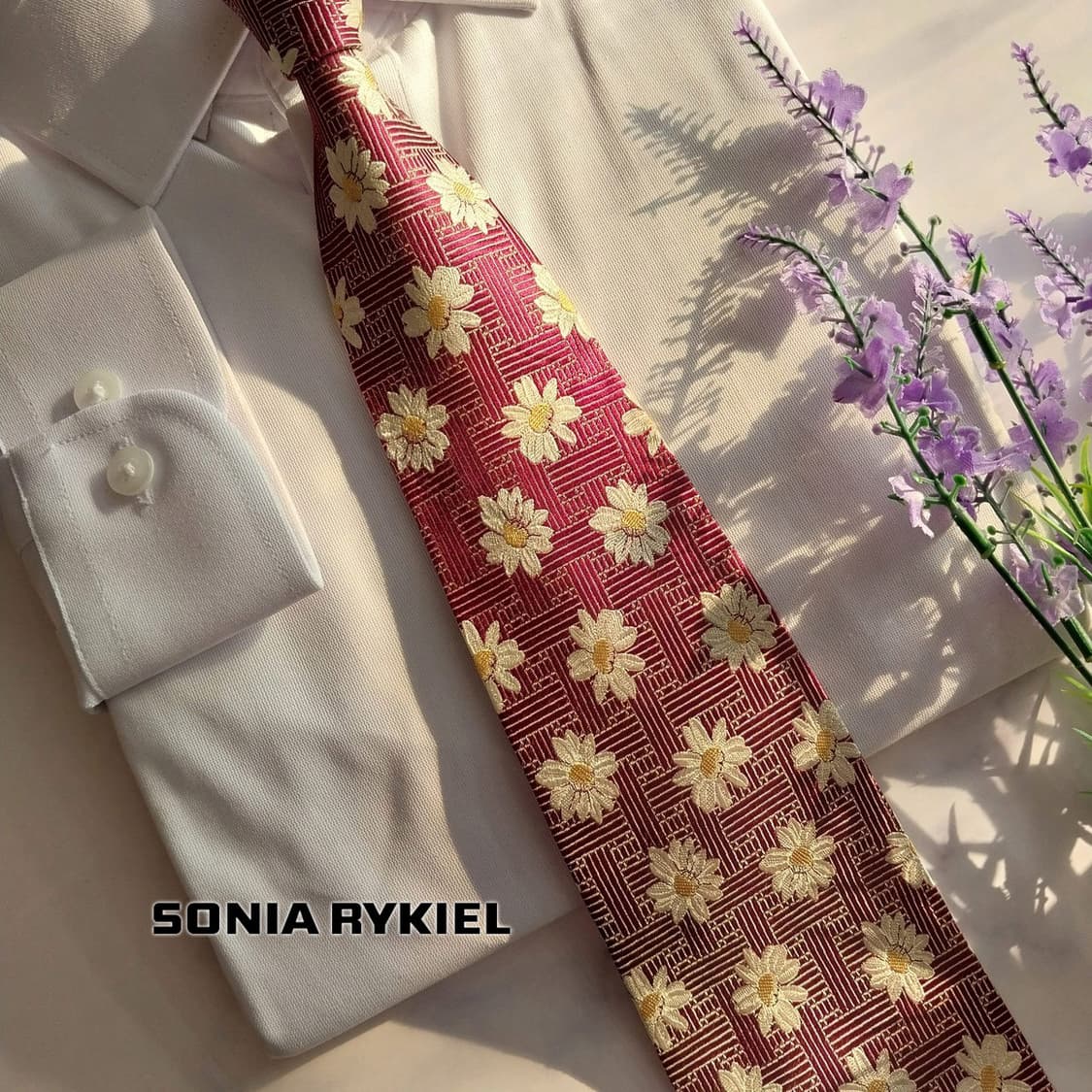 소니아 리키엘 실크 플라워 자카드 넥타이 9.5cm A+등급 K1366
 상품이미지1