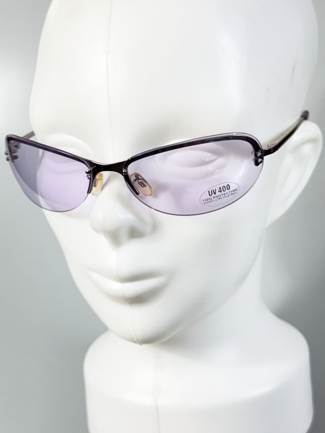 90s UNOSOLEIL 무테 캣아이 퍼플 틴트 빈티지 선글라스 상품이미지8