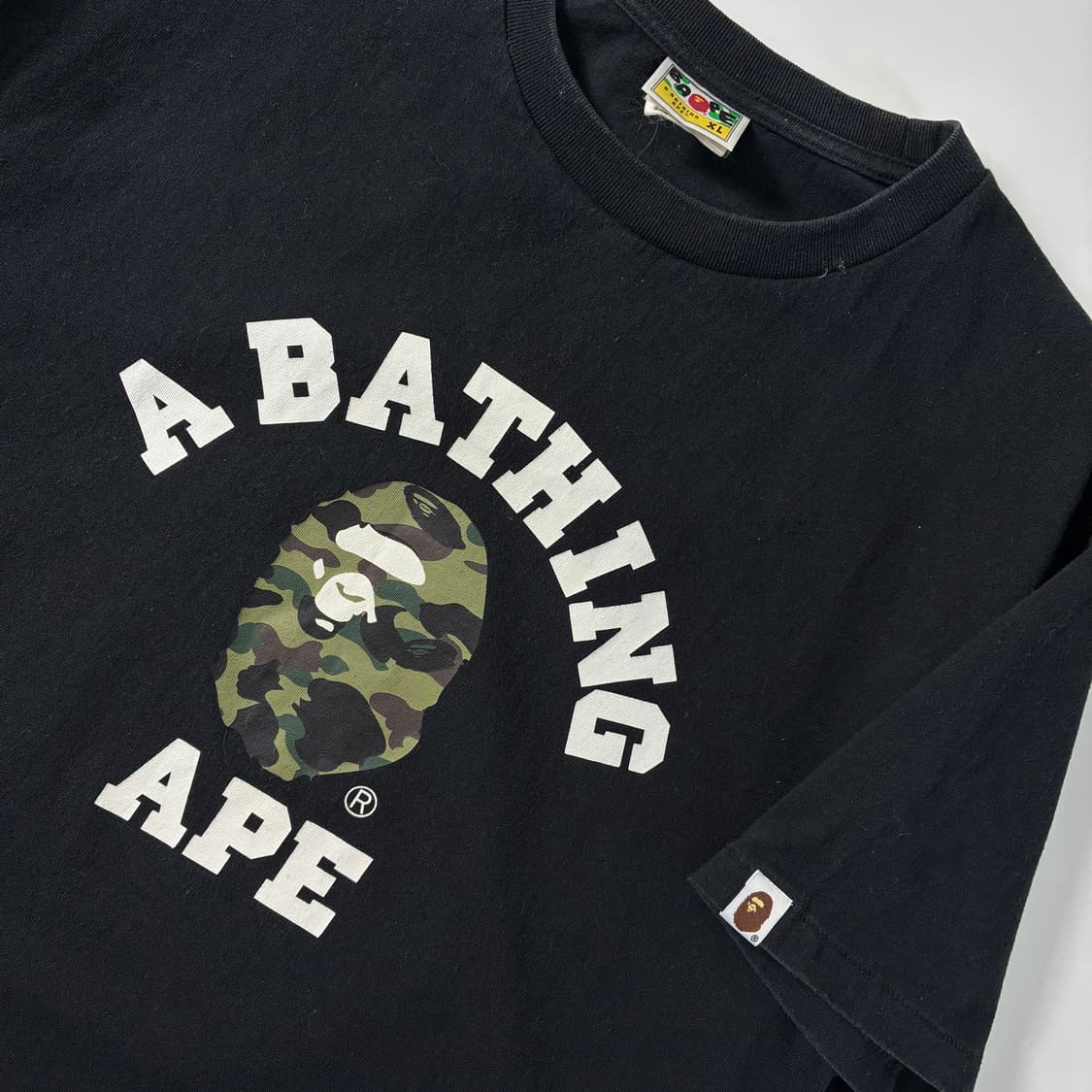 Bape  베이프 카모 컬리지 블랙 반팔티셔츠  상품이미지3