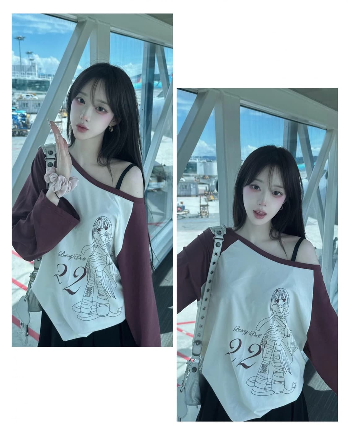 버니앤돌 버니걸 22 티 나그랑티 롱슬리브 와인 상품이미지3