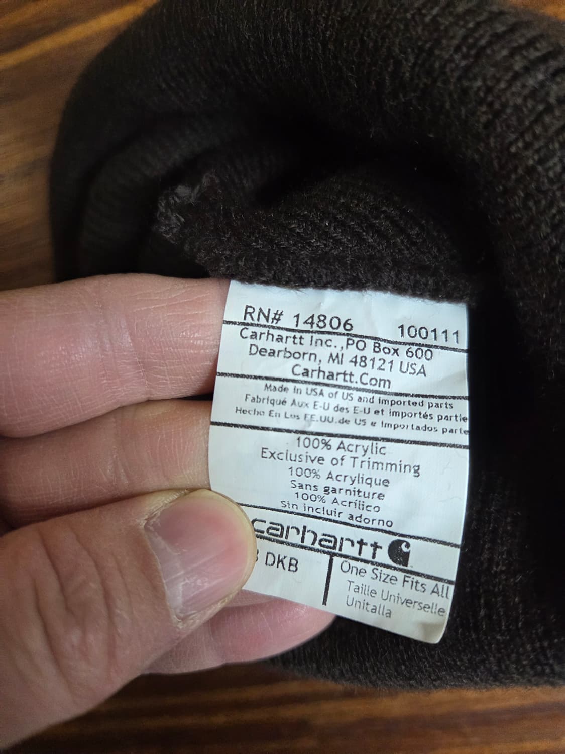 칼하트 비니 다크브라운 프리  상품이미지3