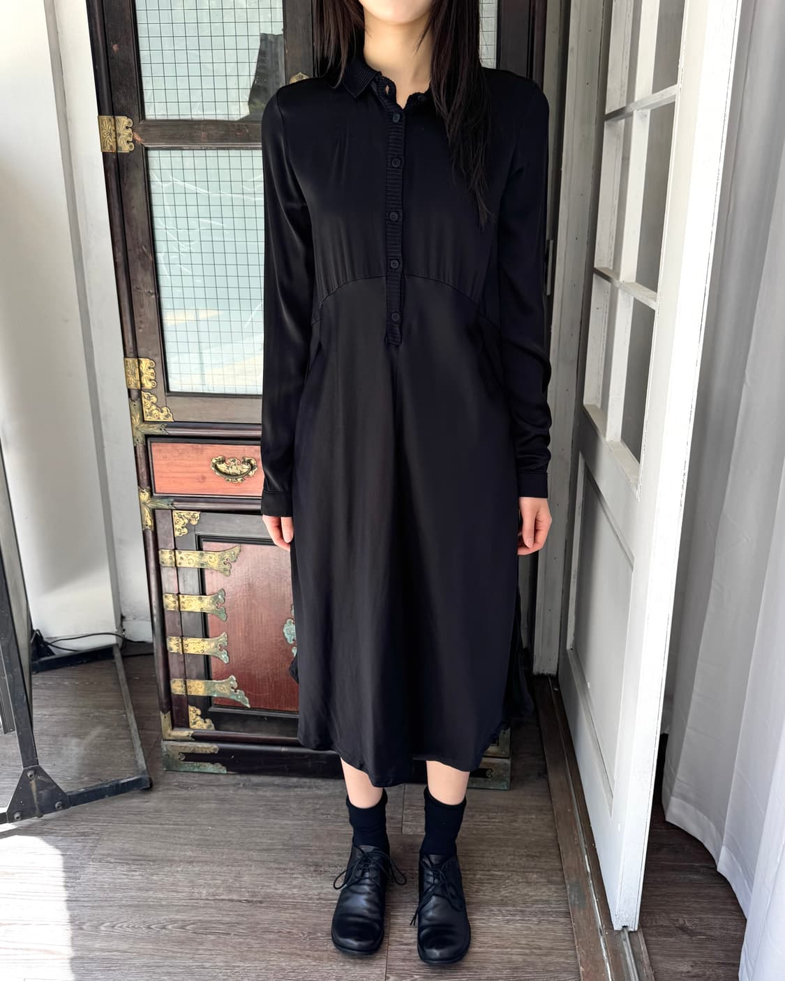 TRANSIT 실크 셔츠 원피스 상품이미지2