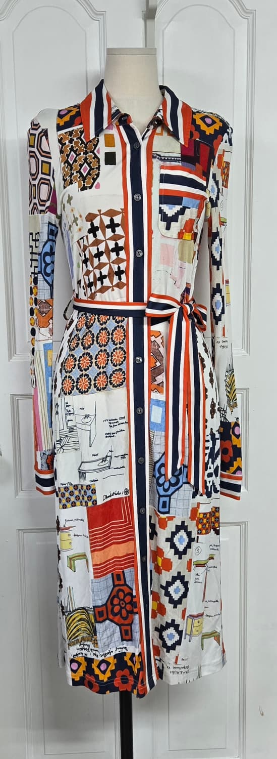 토리버치 패턴 셔츠 원피스  상품이미지2