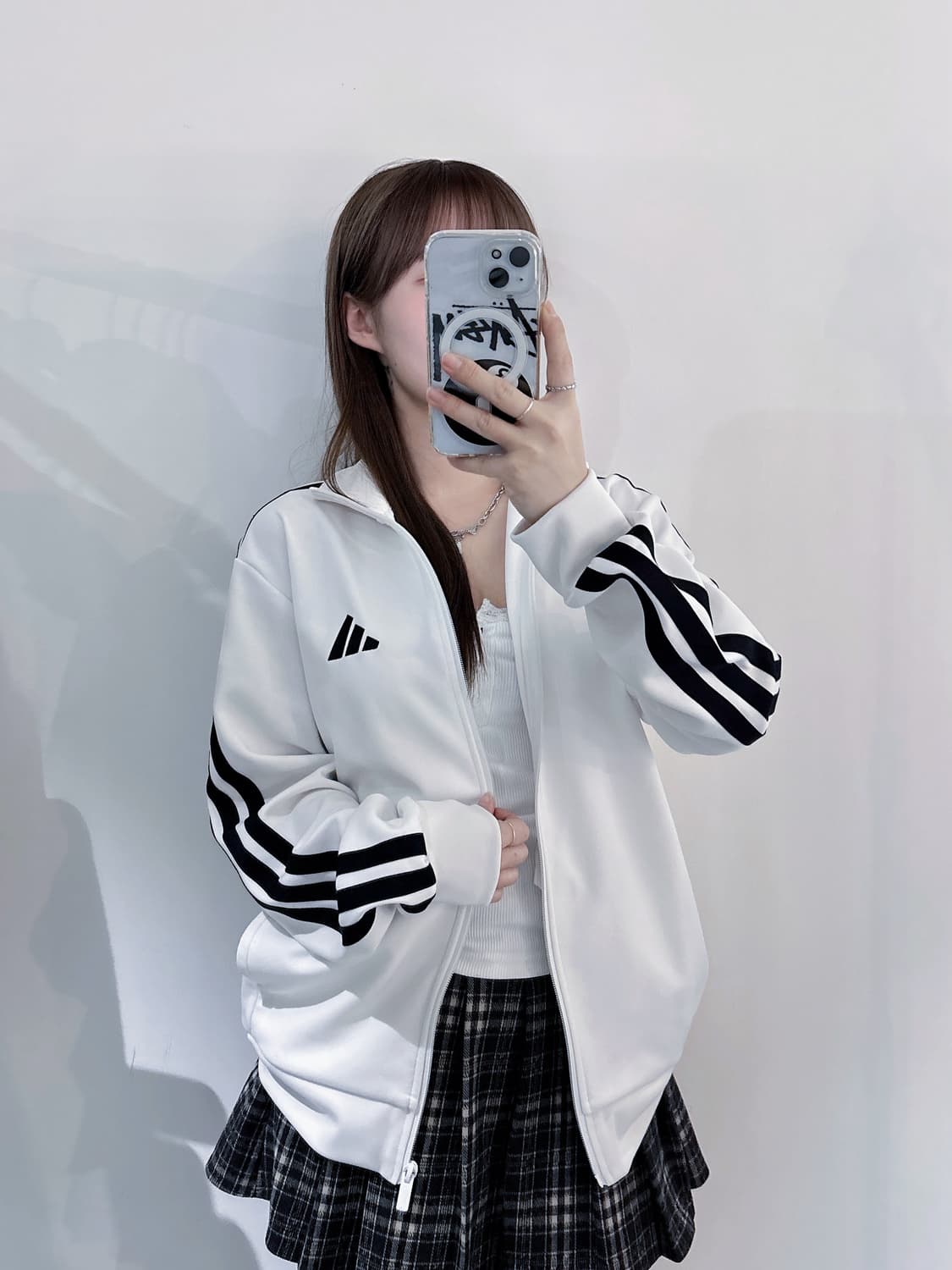 아디다스 화이트 스몰로고 트랙탑 상품이미지2