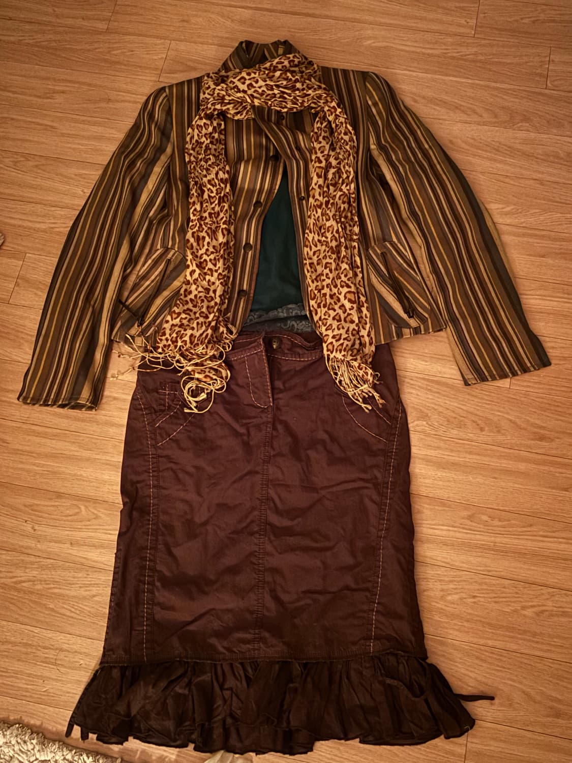 빈티지 브라운 긱시크 코디 세트 핀터레스트 상품이미지1