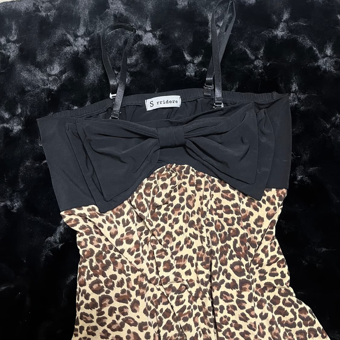 갸루 리본 호피 슬립 원피스 상품이미지3