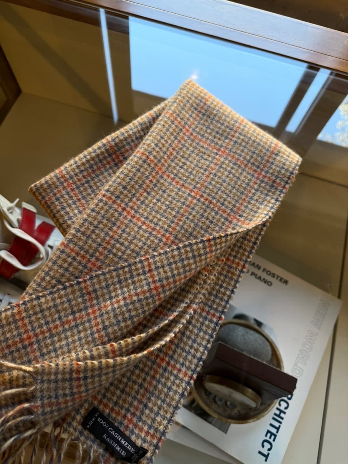 까르벵 건클럽체크 머플러 상품이미지2