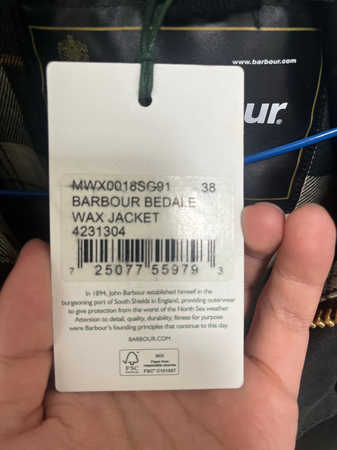 바버 비데일 세이지 새상품 상품이미지6