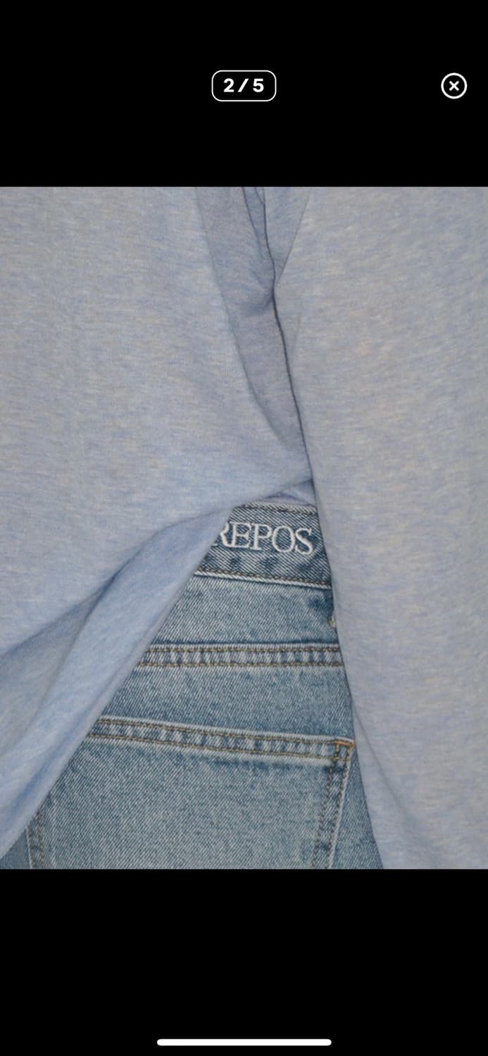 repos low rise denim pants light blue 상품이미지2
