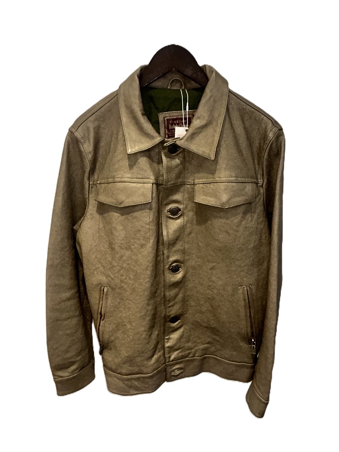 Marbobo Classics 빈티지 브라운 레더 트러커 자켓 상품이미지1