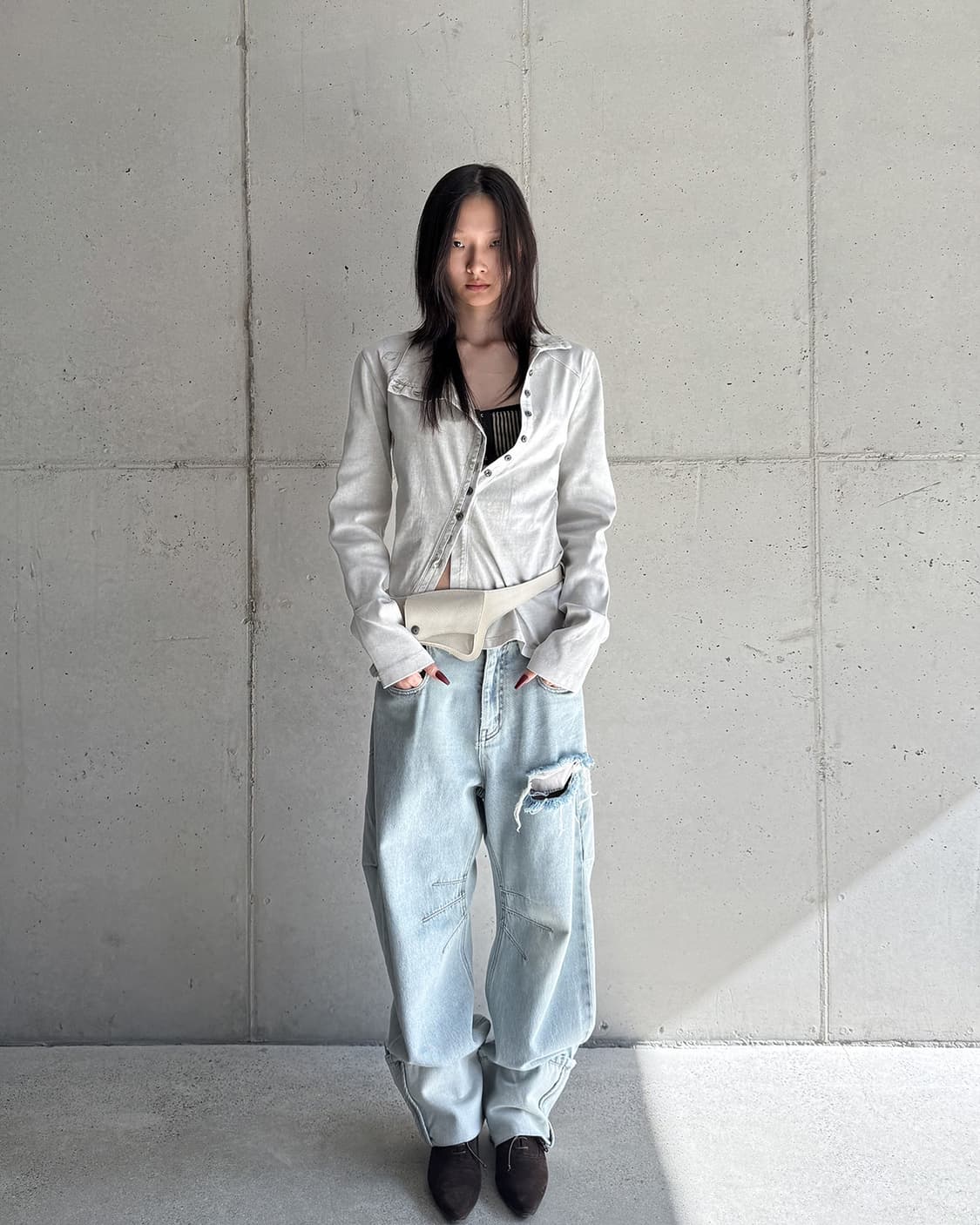 (새상품) 미스치프 져지 셔츠 WASHED JERSEY SHIRT 상품이미지3