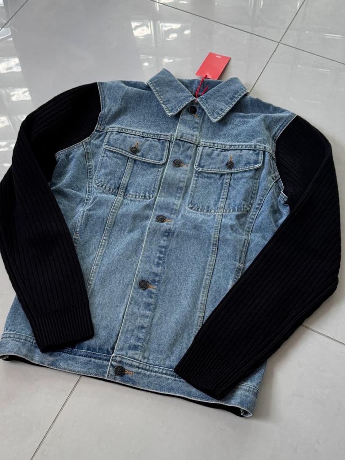 DENIM KNIT JACKET 데님 니트 재킷 상품이미지1