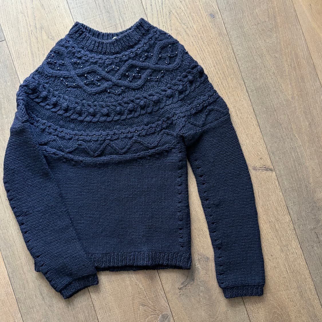 Beads Cape Fit Cable Knit 상품이미지7