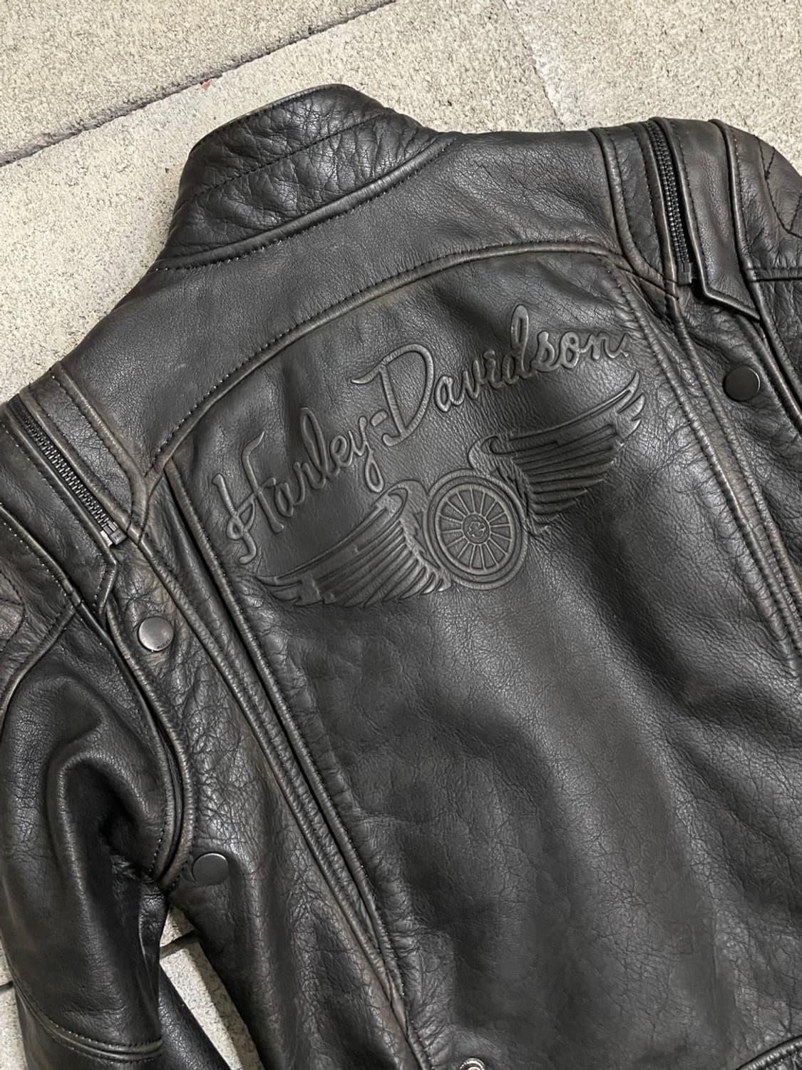 할리 데이비슨 컨버터블 모터사이클 레더 자켓 상품이미지6