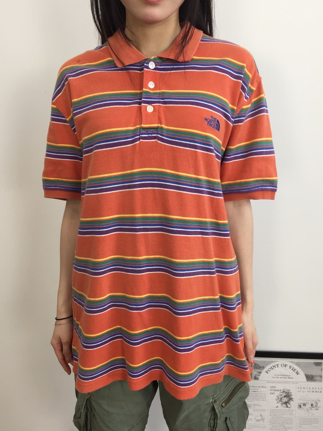 The North Face Stripe Polo Shirt Orange 상품이미지2