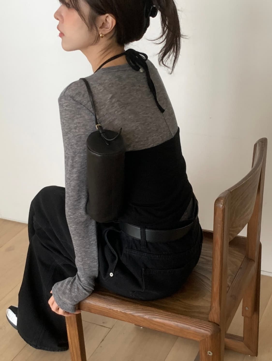 (새상품)미엘 104 핀턱 와이드 데님 s 상품이미지7