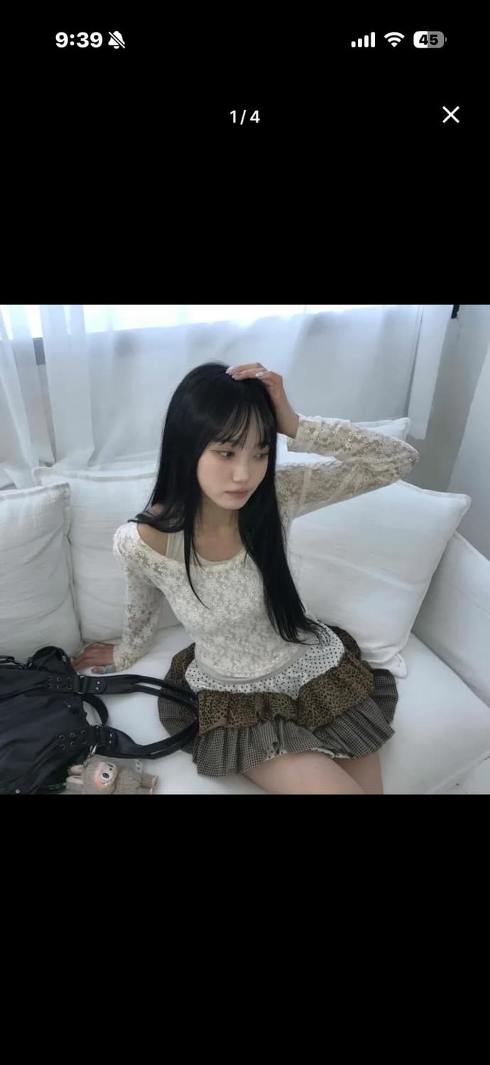 빈티지 체크 도트 플리츠 미니 스커트 치마 상품이미지1