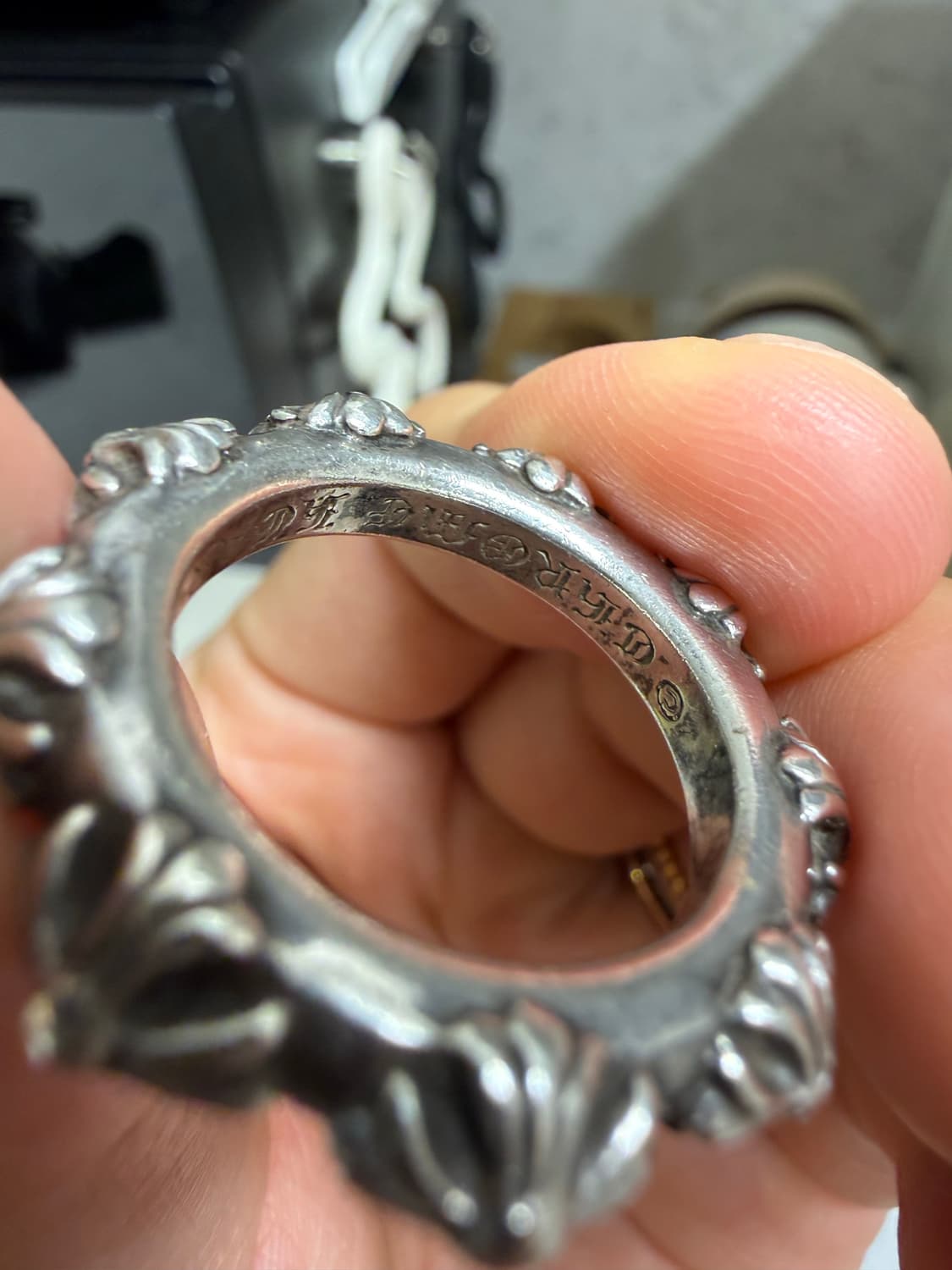 [US10] 크롬하츠 크로스 밴드 실버 링 상품이미지6