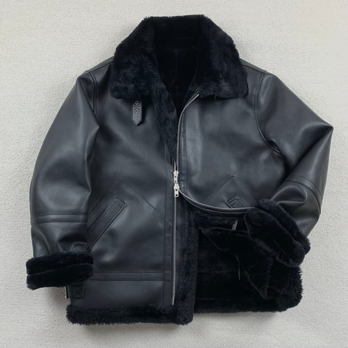 도프제이슨 솔리드 무톤 무스탕 자켓  상품이미지2