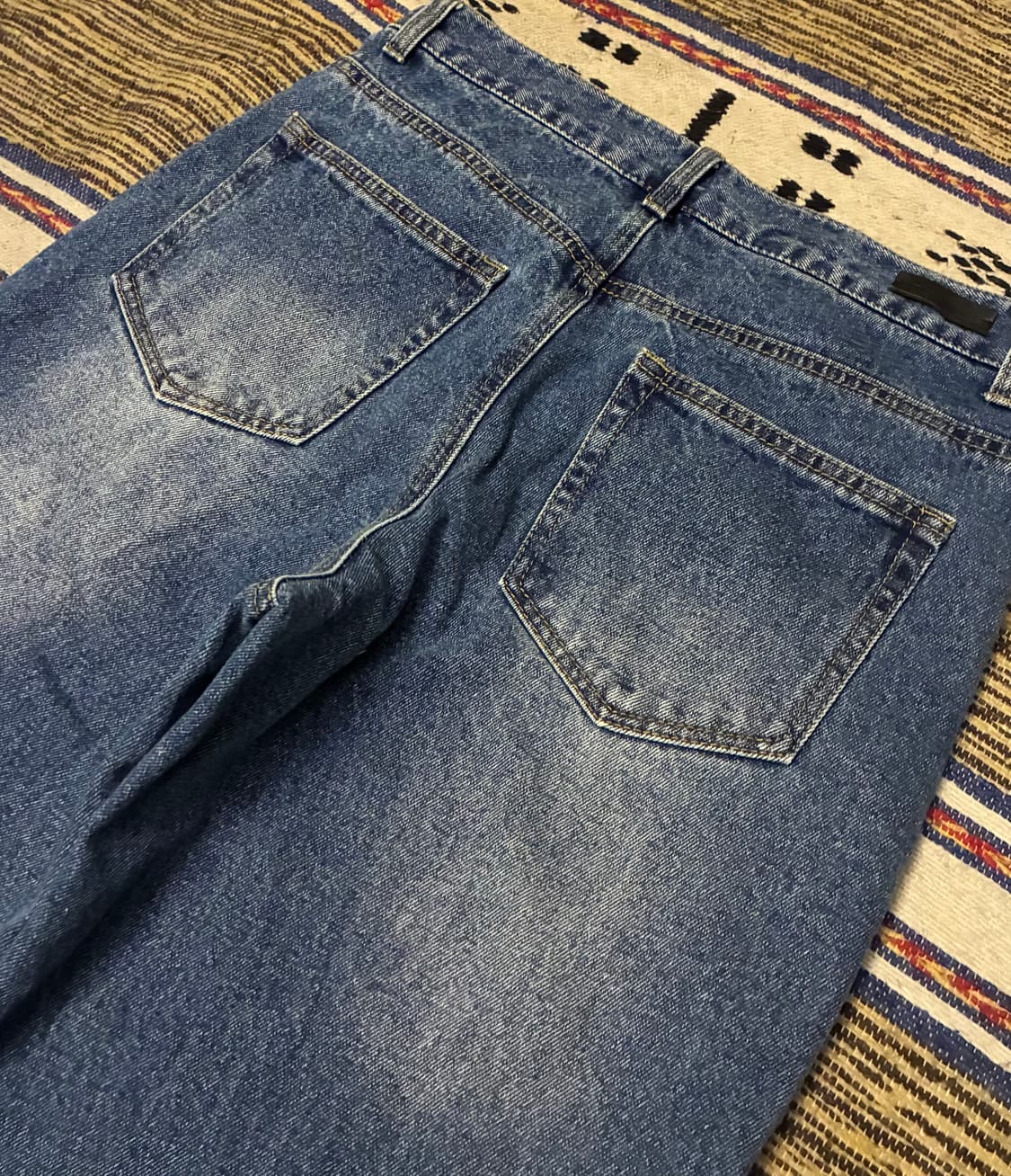 (48/30)noirer 노이어 클래식 와이드 데님팬츠 미드블루 청바지 상품이미지6