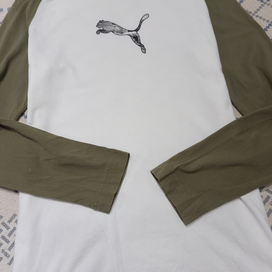 PUMA 퓨마 푸마 JP 카키 화이트 나그랑 레글런 올드스쿨 긴팔 티셔츠 상품이미지4