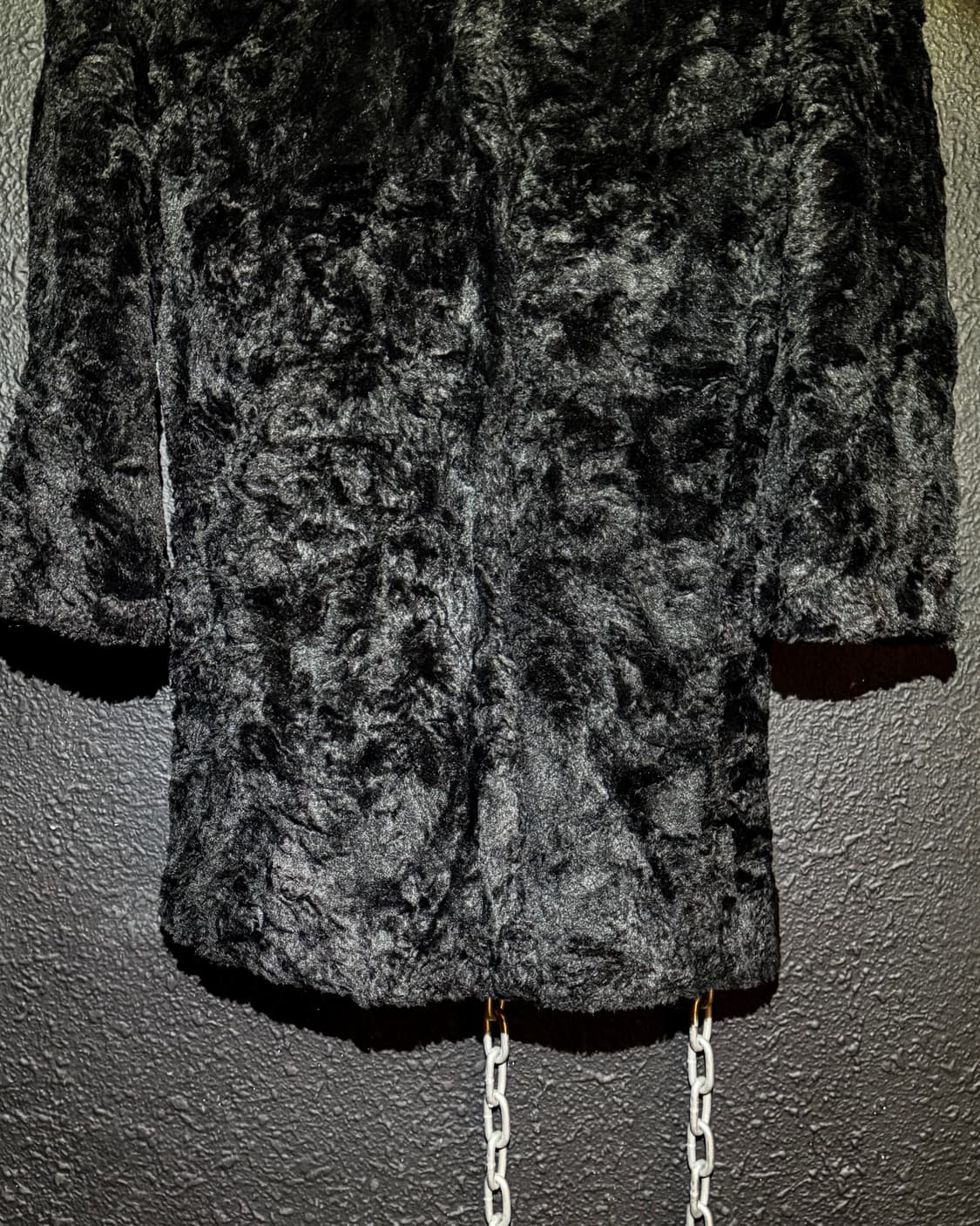 Comme Ça Ism – Black Faux Fur Long Coat  상품이미지5