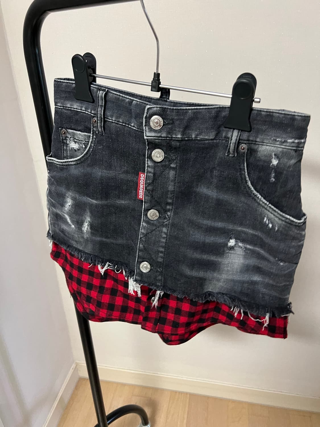 Dsquared2 디스퀘어드 셔츠 레이어드 데님 스커트 상품이미지4