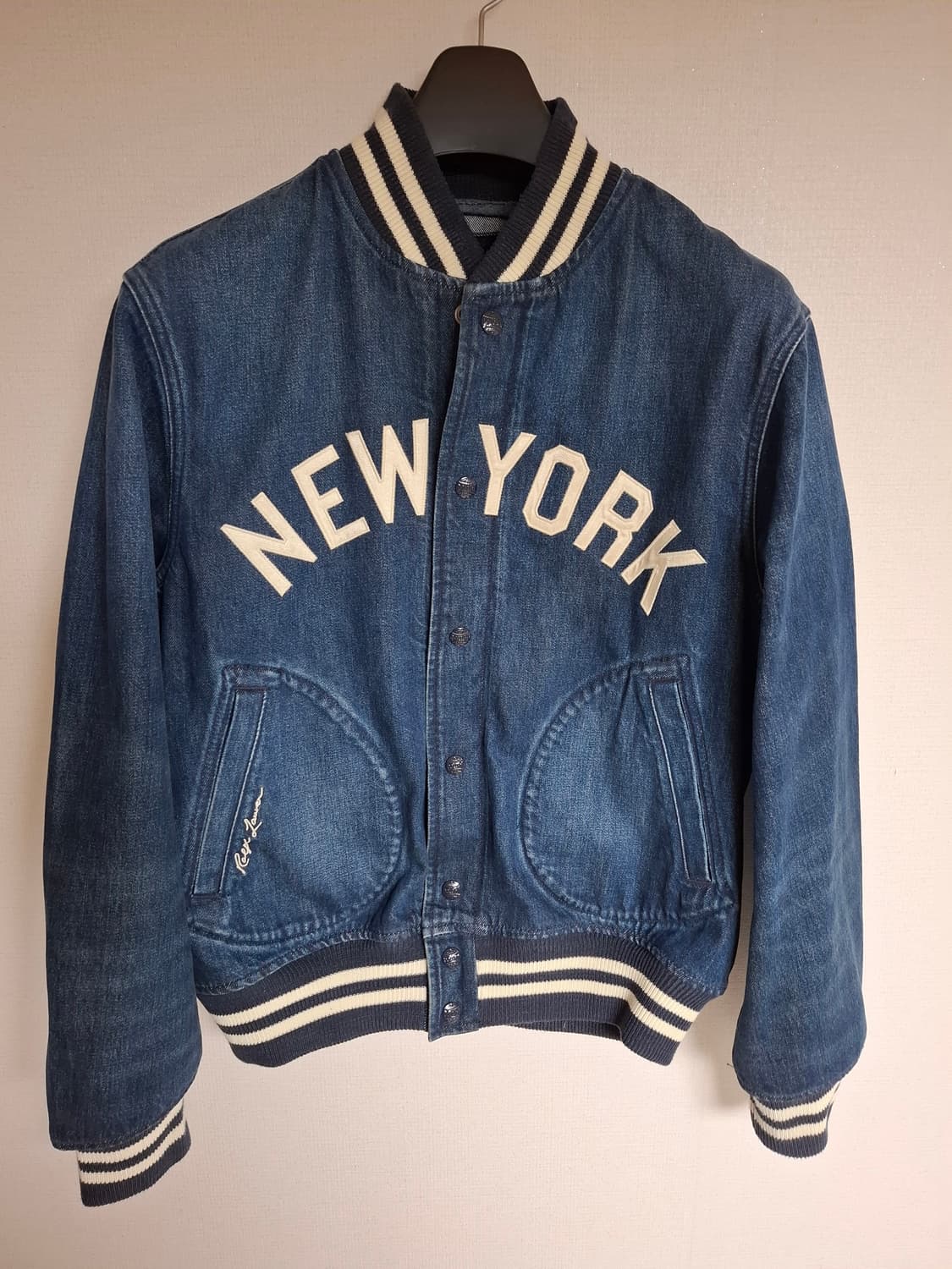 M 폴로 랄프로렌x뉴욕 양키스 데님 바시키 야구 점퍼 상품이미지1