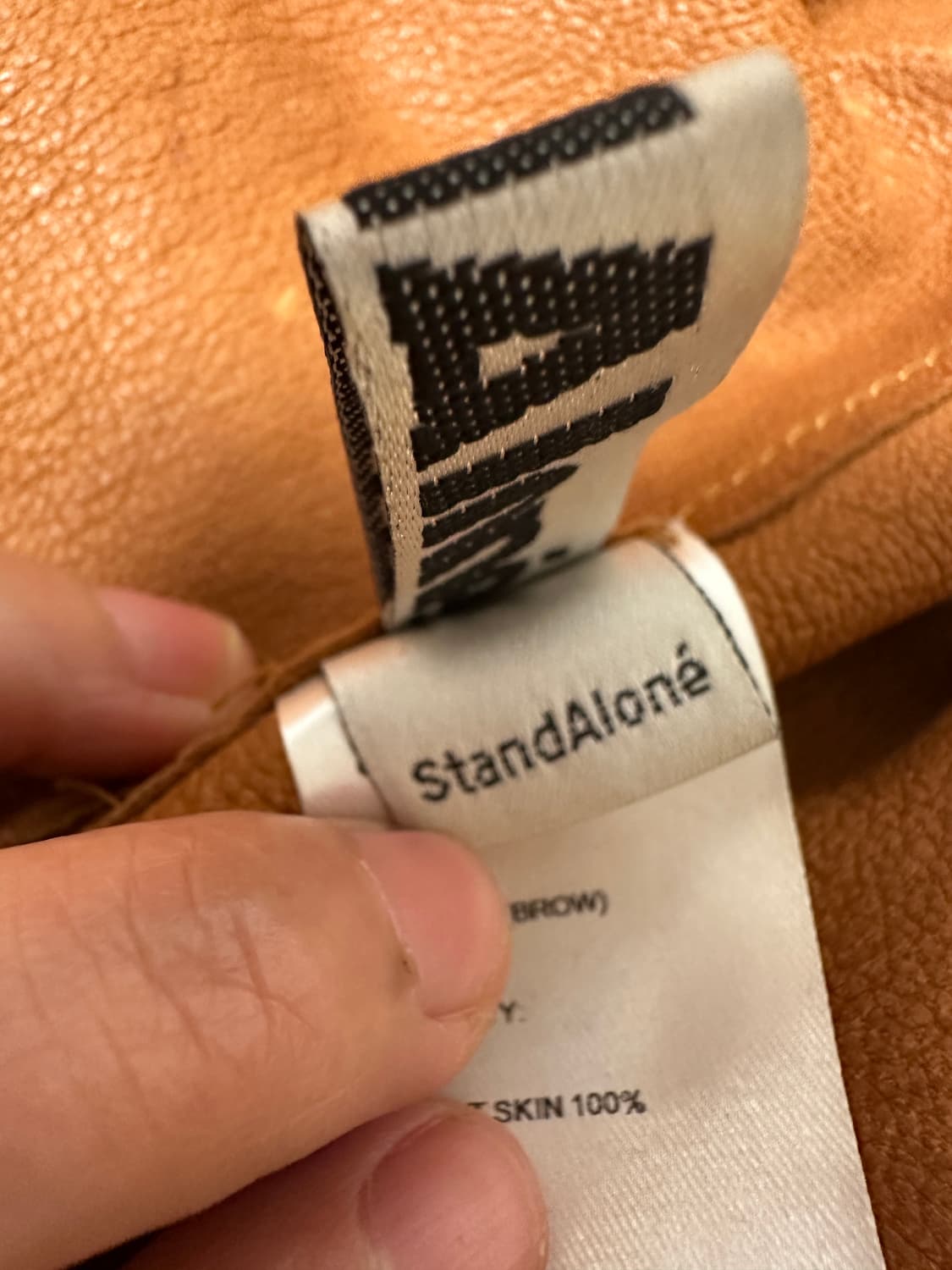 standalone 스탠드얼론  고트 가죽 셔츠 브라운 (1 사이즈) 상품이미지4