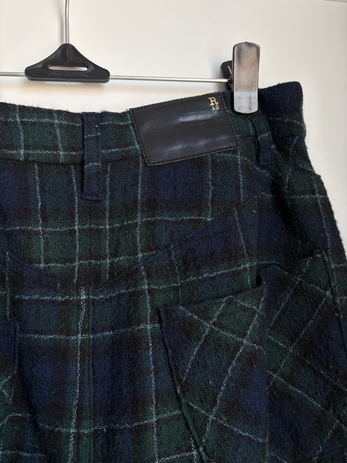 R13 울 체크 플리츠 스커트 팬츠 상품이미지3