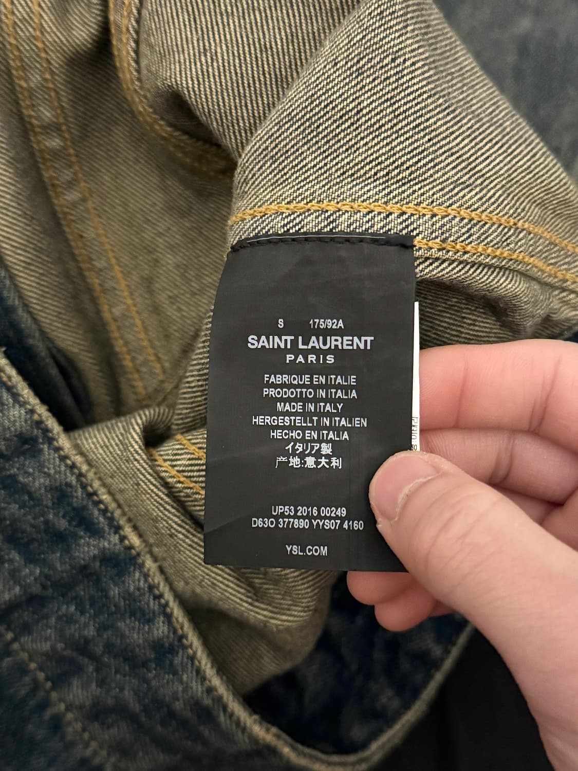 생로랑 16ss 퍼머넌트 녹워싱 데님자켓 상품이미지6