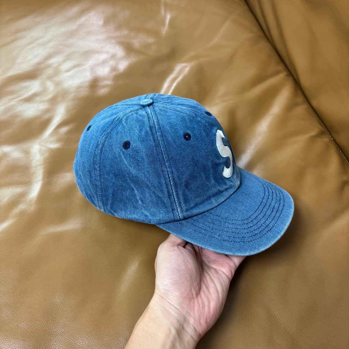 Supreme 슈프림 워시드 데님 S로고 6패널 볼캡 모자 (Denim) 상품이미지3