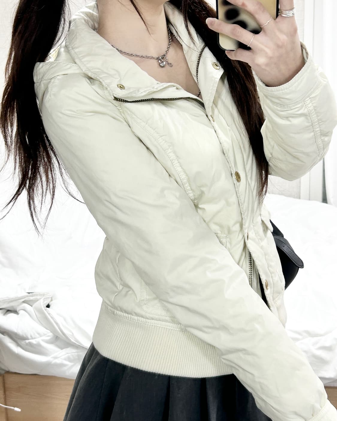 쥬시꾸뛰르 크림 누빔자켓 상품이미지3