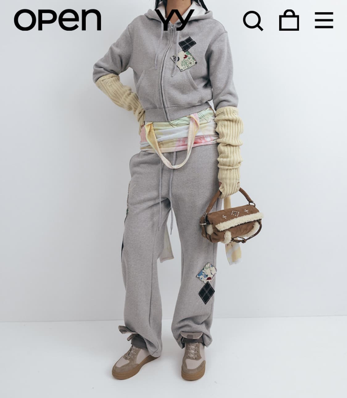 오픈와이와이 시어링스터드 필로우 핸들 백 상품이미지5