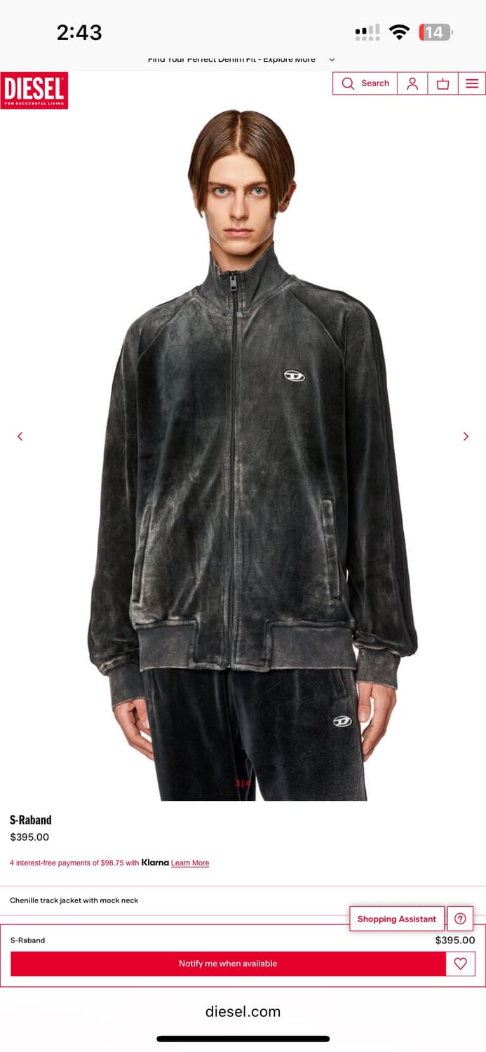 Diesel chenille track jacket 상품이미지2