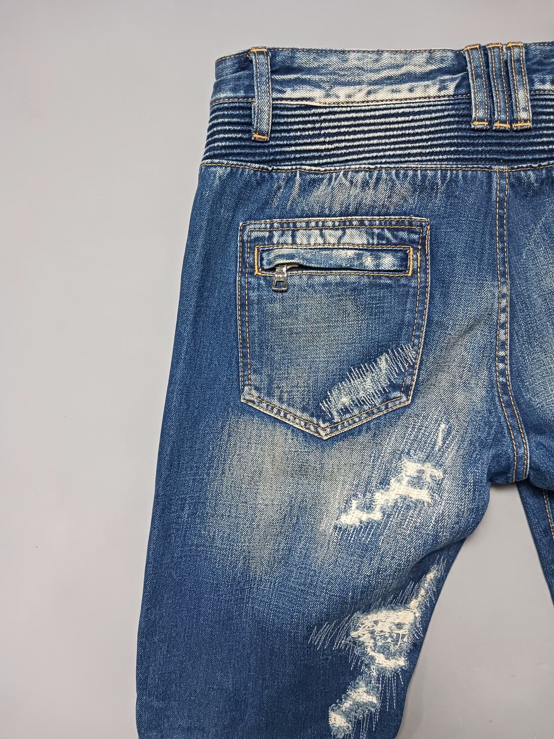 [32] 발망 데미지덧댐 워싱 바이커진 청바지 상품이미지8