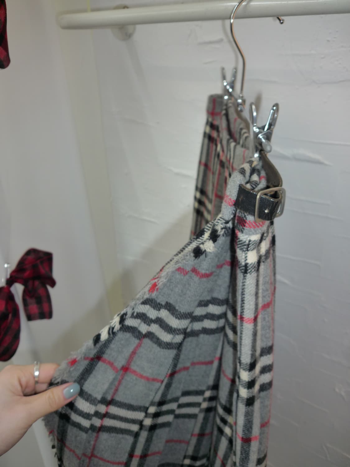 Grey tartan lap skirt 상품이미지6