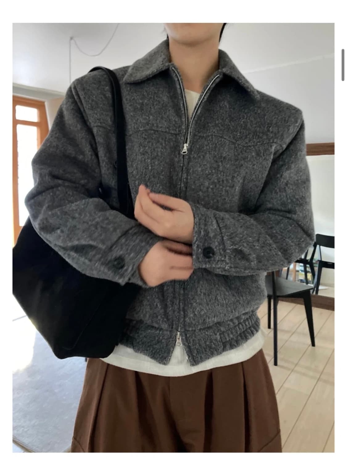 베이그 울 패딩 점퍼 상품이미지4